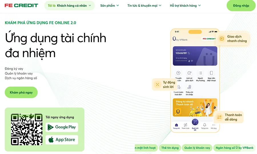 ứng dụng vay tiền FE Credit